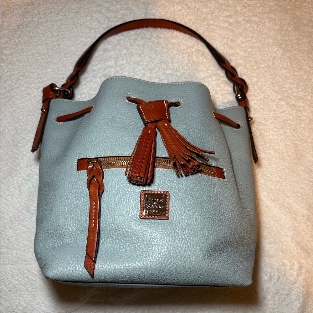Dooney & Bourke Blue and Brown Shoulder Bag with matching wristlet - Picture 2 of 15